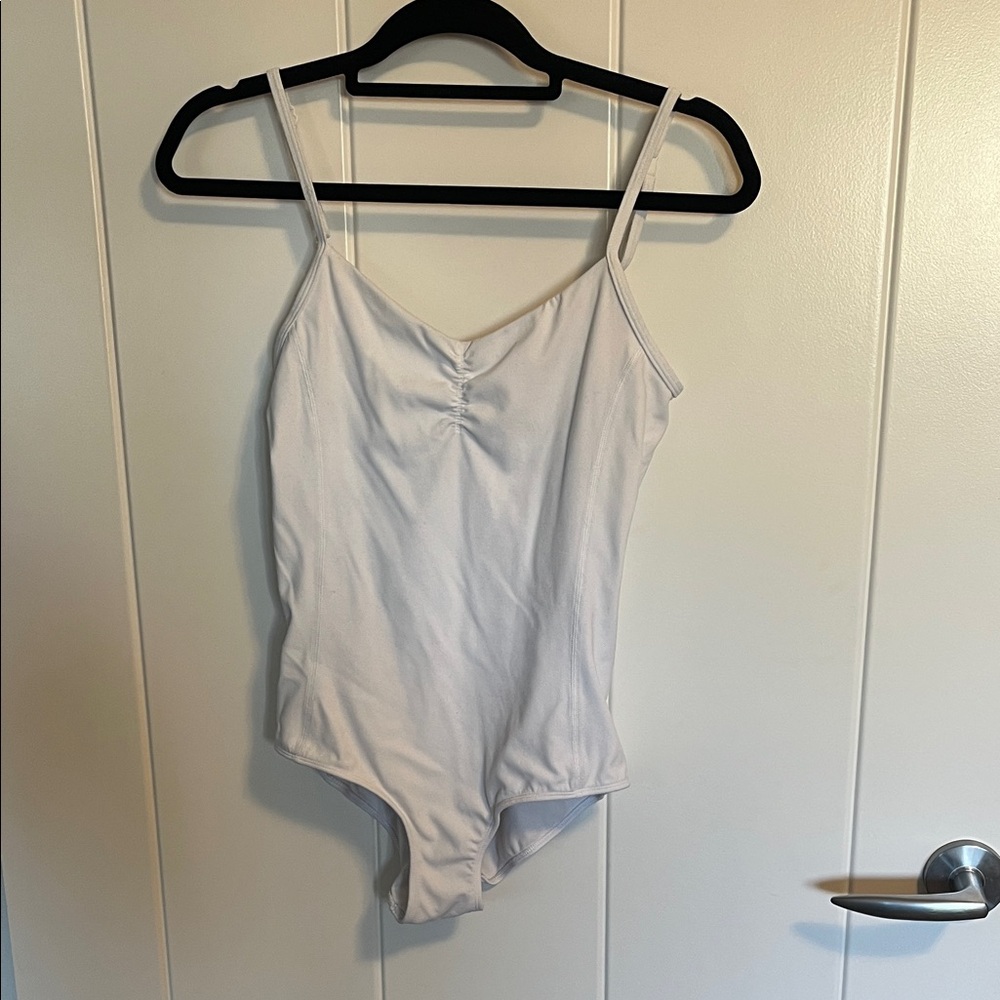 Aritzia GOLDEN White Scoop Neck Tank Bodysuit